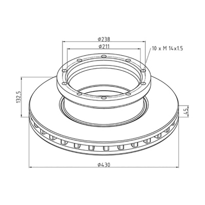 Disque de frein Ø430x132,5x45/12 MERCEDES_1