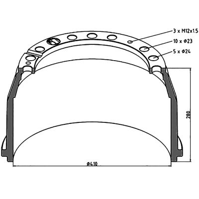 Tamburo per freno MERCEDES 410x180mm_1