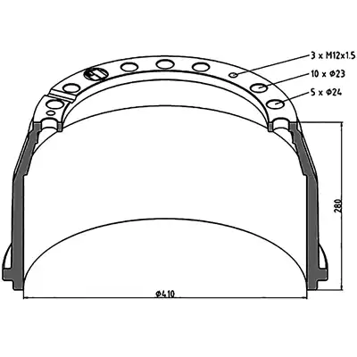 Bremstrommel für MERCEDES 410x180mm _1