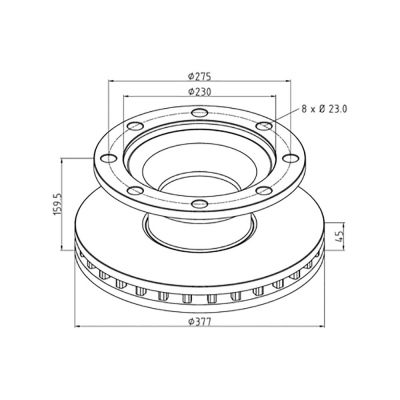 Bremsscheibe für BPW Achse  D 377mm_0