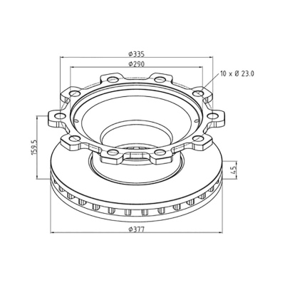 Disque de frein pour BPW D 377mm_1