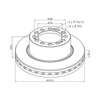 Disco per freno SAF D 375.5mm