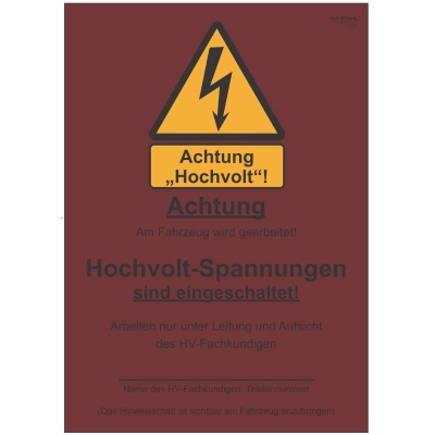 Hinweisschild „Hochvolt-Spannung eingeschaltet“_0