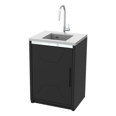 Meuble bas avec évier et plan de travail en inox_0