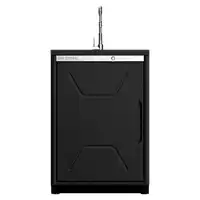 Armoire basse avec évier en inox et 1 étagère