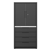 Armoire haute avec 4 tiroirs, 2 portes et 3 étagè