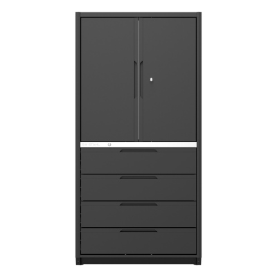 Armoire haute avec 4 tiroirs, 2 portes et 3 étagè_0