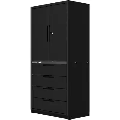 Armoire haute avec 4 tiroirs, 2 portes et 3 étagè_2
