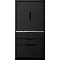 Armoire haute avec 4 tiroirs, 2 portes et 3 étagè