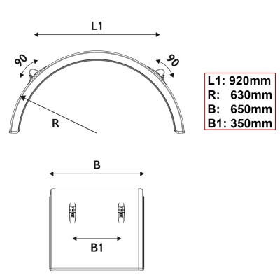 Parafango plastica PARLOK con supporto P42 WL_1