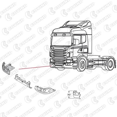 Coin de pare-choc droit Scania R-Serie_1