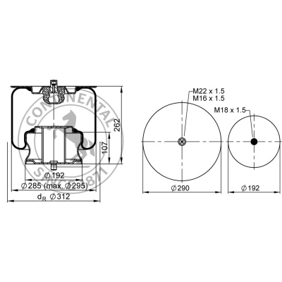 Soufflet à air complet avec piston en acier, CONTI_1