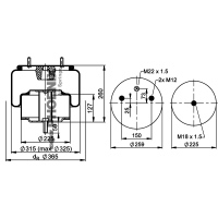 Soffietto d'aria compl con pistone acciaio Phoenix