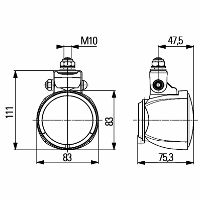 Arbeitsscheinwerfer H3 hängend Ø83mm_2