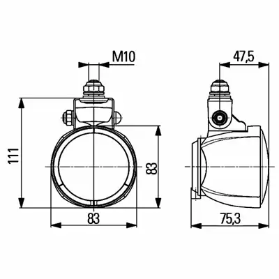 Arbeitsscheinwerfer H3 hängend Ø83mm_2