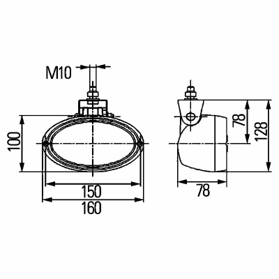 Projecteur de travail Oval 100 12V_2