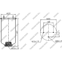 Luftfederbalg mit Metall, ohne Kolben, Prime-Ride