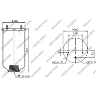 Luftfederbalg mit Metall, ohne Kolben, Prime-Ride
