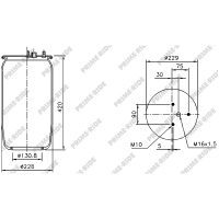 Luftfederbalg mit Metall, ohne Kolben, Prime-Ride
