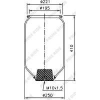 Luftfederbalg ohne Metall, mit Kolben, Prime-Ride