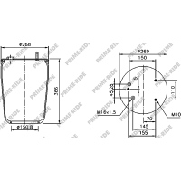 Luftfederbalg mit Metall, ohne Kolben, Prime-Ride