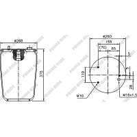 Luftfederbalg mit Metall, ohne Kolben, Prime-Ride