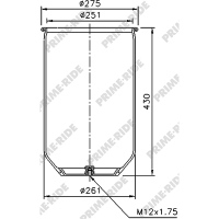 Luftfederbalg ohne Metall, mit Kolben, Prime-Ride