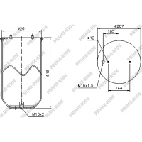 Soufflet à air et avec piston en acier, Prime-Ride