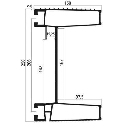 Paraurto posteriore 2400mm 24V alluminio RAL 9010_3