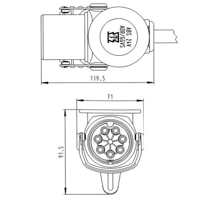 Stecker ABS, EBS, 7P/24V mit Schraubkontakten_1