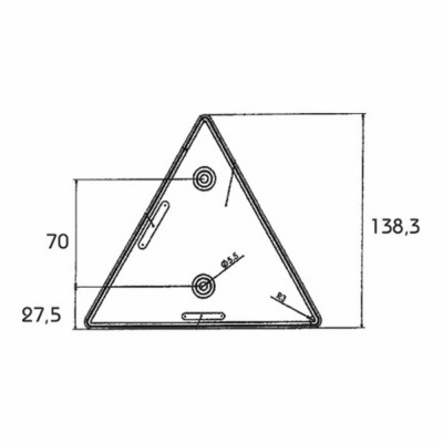 Catadioptre triangulaire avec socle blanc_1