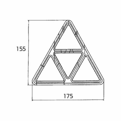 Catadiottro triangolare con viti di fissaggio M5_1