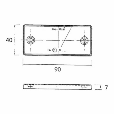 Catadioptre rectangulaire rouge 90x40mm_1