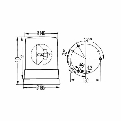 Lampada girevole 12V KL 7000 F HELLA _1