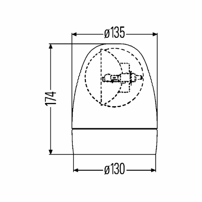 Lampada girevole 12V, base calamita HELLA _1