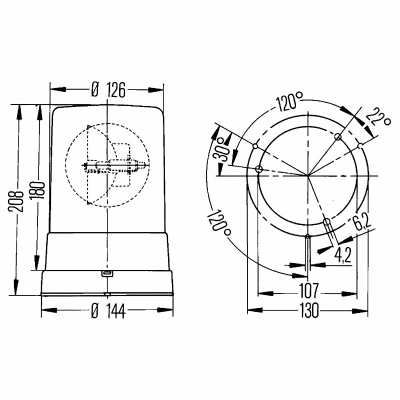 Gyrophare KL 710 12V jaune_1