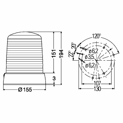 Rundumkennleuchte KL 7000 230V rot_1