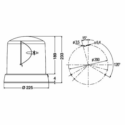 Rundumkennleuchte KL 8000 12V gelb_1