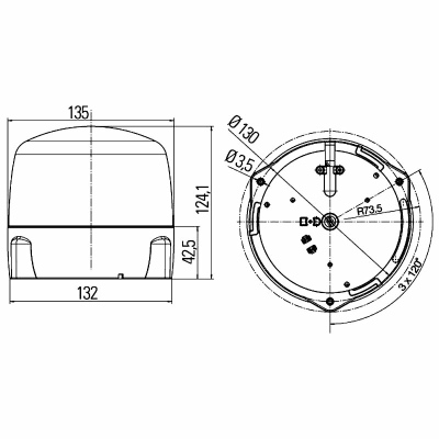 LED-Rundumkennleuchte RotaLED- 12/24V Gelb_1