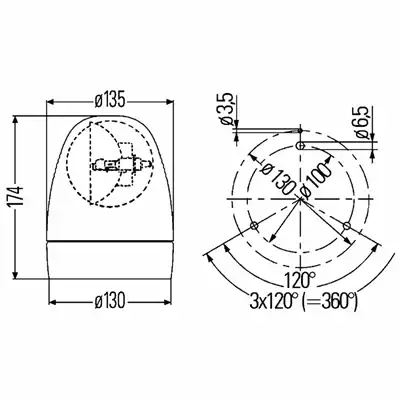 Rundumleuchte Rotafix 24V HELLA _1
