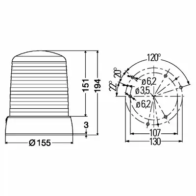 Gyrophare KL 7000 230V rouge_1