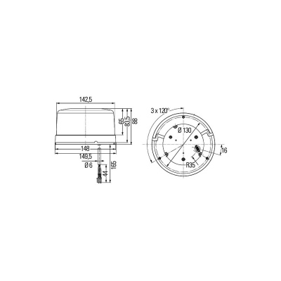 Feu tournant LED 12/24V HELLA_1