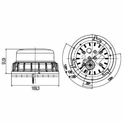 Gyrophare KLX1 12/24V rouge_1