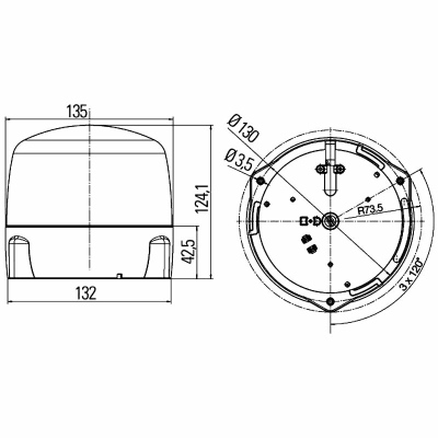 LED-Blitz-Kennleuchte RotaLED- 12/24V gelb_1