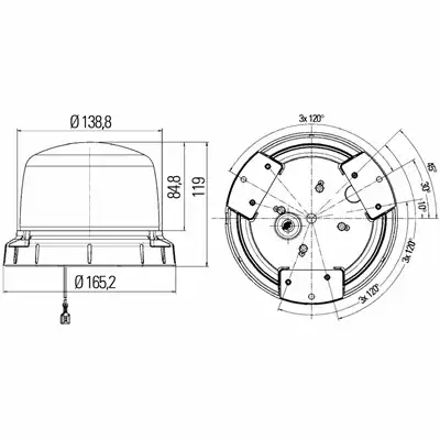 Gyrophare MiniRay 2.1, 12/24V jaune_1