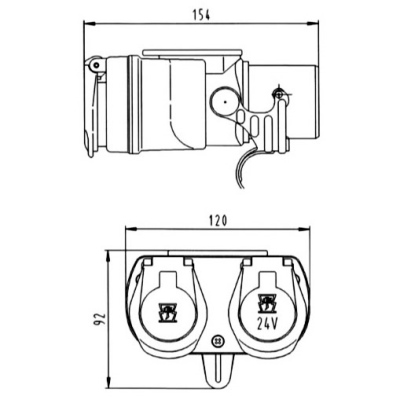 Adapter 15 Pol/24V (ISO 12098) & 2x 7Pol/24V_2