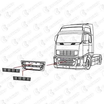 Inserto griglia frontale sopra/sotto Volvo FH 13_1