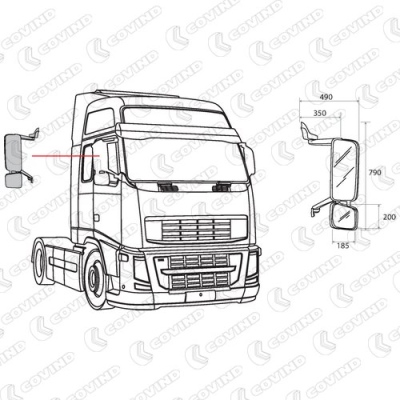 Rétroviseur droit pour VOLVO FH 13_1