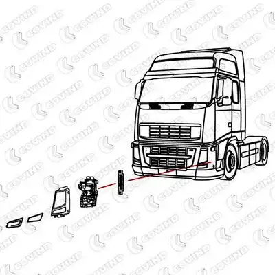 Cache pour couvelage phare gauche Volvo FH 13_1