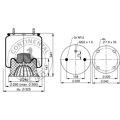 Soufflet à air complet avec piston, CONTI_1